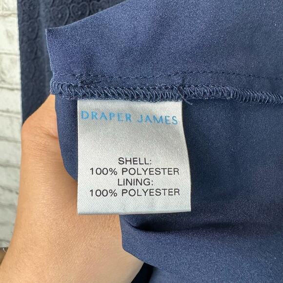 Draper James Blue Dress Heart Lace Flounce Shoulder Ruffle A-Line Knee Length 2 - Picture 5 of 7